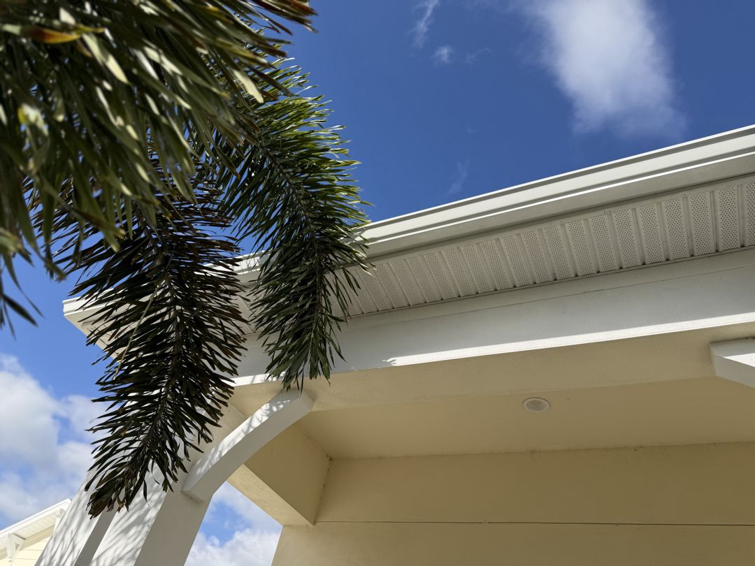 Gutter over garage entry